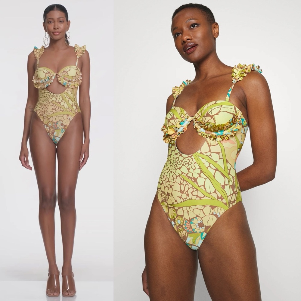 Andrea Iyamah Kuji One-Piece Swimsuit Removable Straps Mosaic Print NEW with tag - Picture 7 of 7